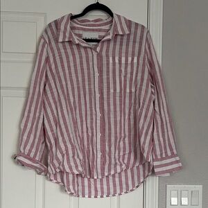 Lola River Pink Striped Button Down Shirt for Women